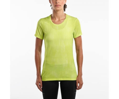 Tenis Saucony Freedom Short Sleeve Mujer Tops Ropa Lime Punch Print México MX-960-XN